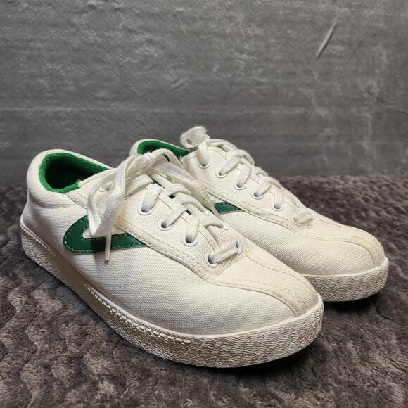 Tretorn Nylite Plus Canvas Shoes Womens Size 6 White Green Tennis Sneakers Retro - Picture 1 of 7